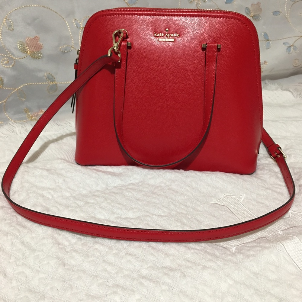 KATE SPADE RED SATCHEL MEDIUM DOME - Picture 1 of 14